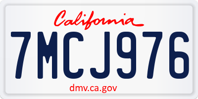 CA license plate 7MCJ976