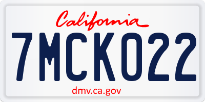 CA license plate 7MCK022