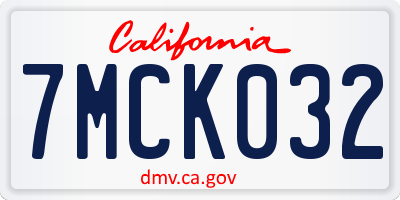 CA license plate 7MCK032