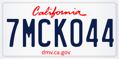 CA license plate 7MCK044