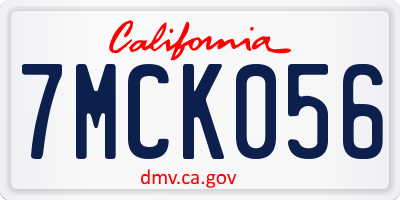 CA license plate 7MCK056