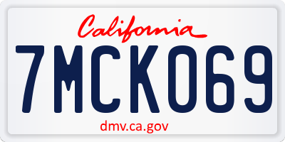 CA license plate 7MCK069