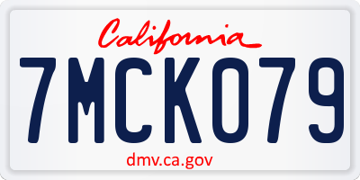 CA license plate 7MCK079