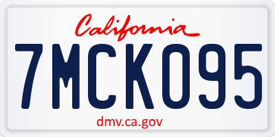 CA license plate 7MCK095
