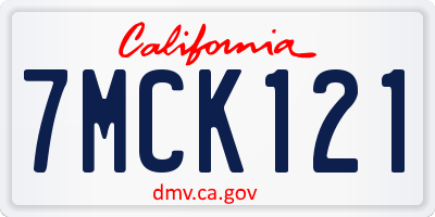 CA license plate 7MCK121