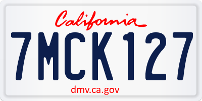 CA license plate 7MCK127