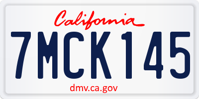 CA license plate 7MCK145