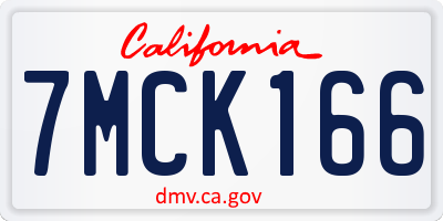 CA license plate 7MCK166