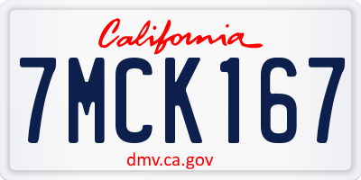 CA license plate 7MCK167