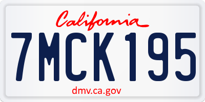 CA license plate 7MCK195