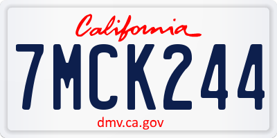 CA license plate 7MCK244