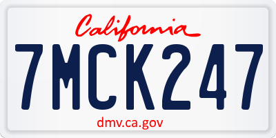 CA license plate 7MCK247