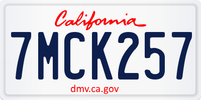 CA license plate 7MCK257