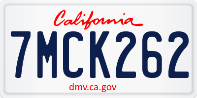 CA license plate 7MCK262