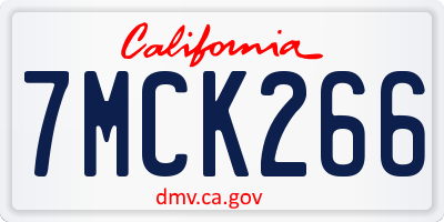 CA license plate 7MCK266