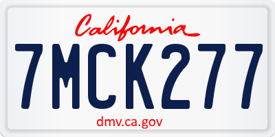 CA license plate 7MCK277