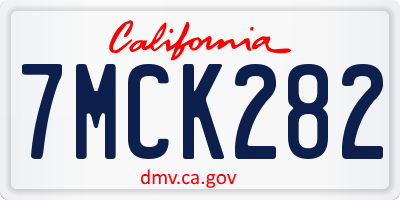 CA license plate 7MCK282