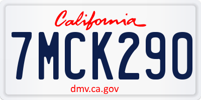 CA license plate 7MCK290