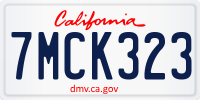 CA license plate 7MCK323