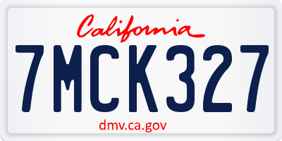 CA license plate 7MCK327