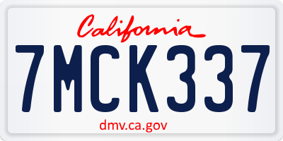 CA license plate 7MCK337