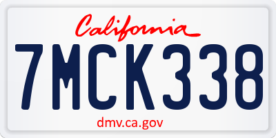 CA license plate 7MCK338