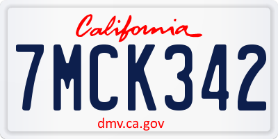 CA license plate 7MCK342