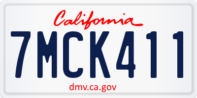 CA license plate 7MCK411