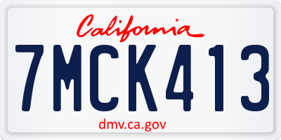 CA license plate 7MCK413