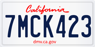 CA license plate 7MCK423