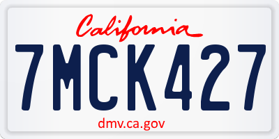 CA license plate 7MCK427
