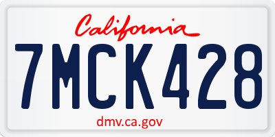 CA license plate 7MCK428