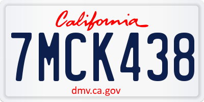 CA license plate 7MCK438