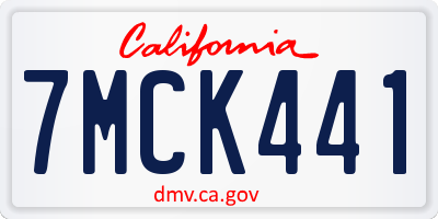 CA license plate 7MCK441