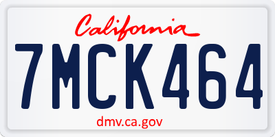 CA license plate 7MCK464