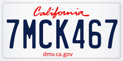 CA license plate 7MCK467