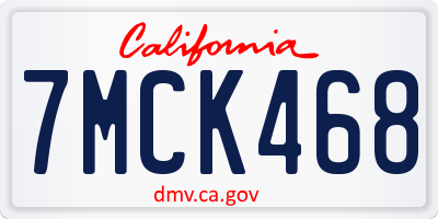 CA license plate 7MCK468