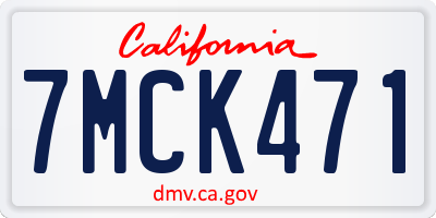 CA license plate 7MCK471