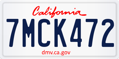 CA license plate 7MCK472