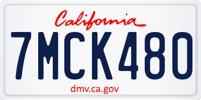 CA license plate 7MCK480