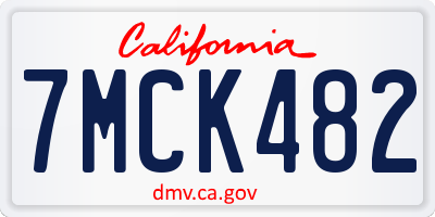CA license plate 7MCK482