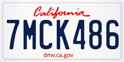 CA license plate 7MCK486
