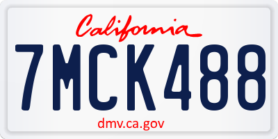 CA license plate 7MCK488