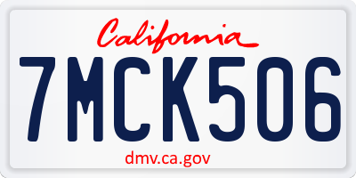 CA license plate 7MCK506