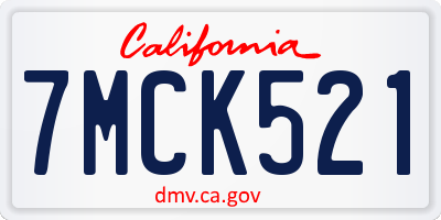 CA license plate 7MCK521