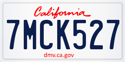 CA license plate 7MCK527