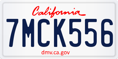 CA license plate 7MCK556