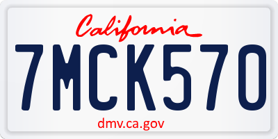 CA license plate 7MCK570