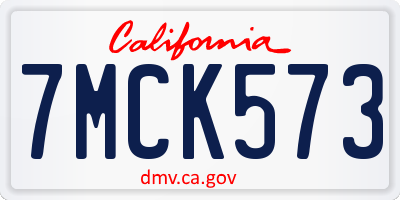 CA license plate 7MCK573