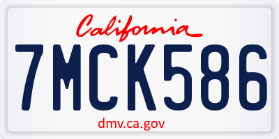 CA license plate 7MCK586